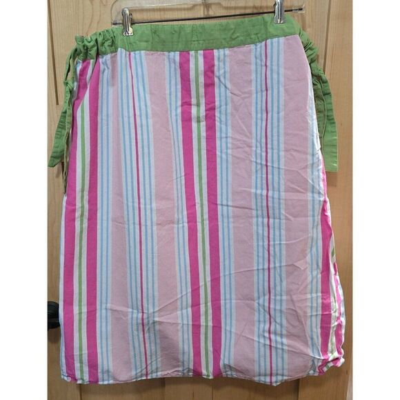 Pottery Barn Kids Striped Cotton Storage/Laundry bag With Green Ties - Picture 5 of 9